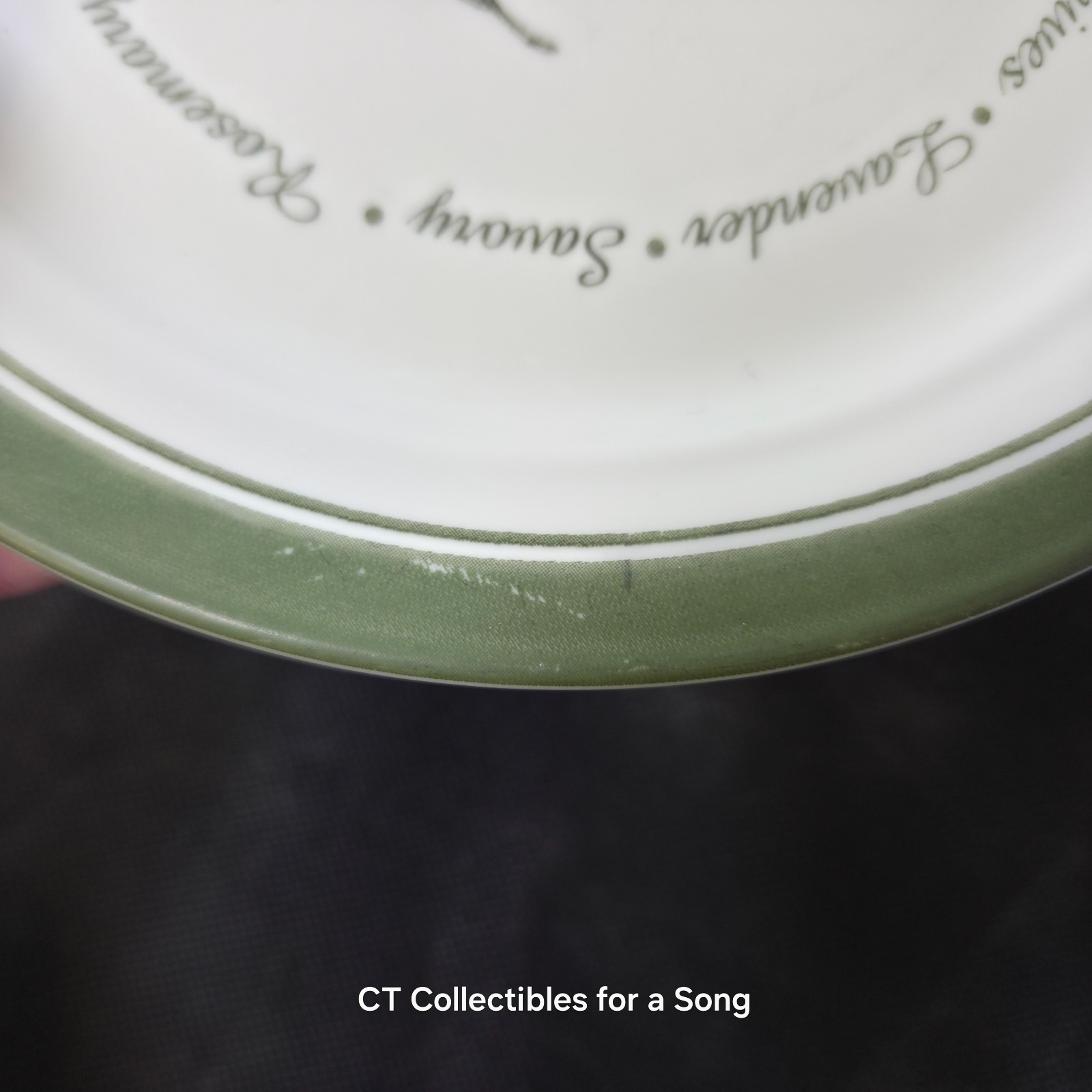 VTG Set 12 Corelle Thymeless Herbs Luncheon/Salad Plates 8 1/2″ Green