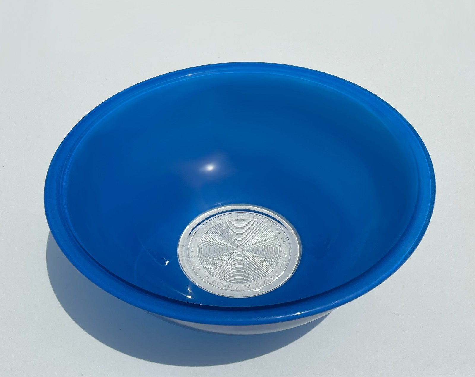 Vintage PYREX 326 Cobalt Blue Clear Bottom Mixing Bowl 4L 11 3/4 inch