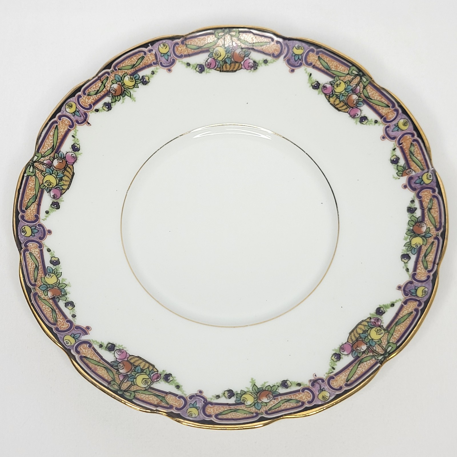 Set of 6 WG & Co Limoges France Floral Porcelain Cream Soup Bowls and Saucers