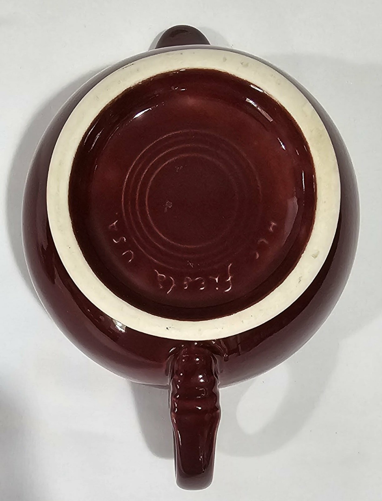 2001 Fiestaware 2 Cup Teapot With Lid Trio Of Hearts Cinnabar Excellent