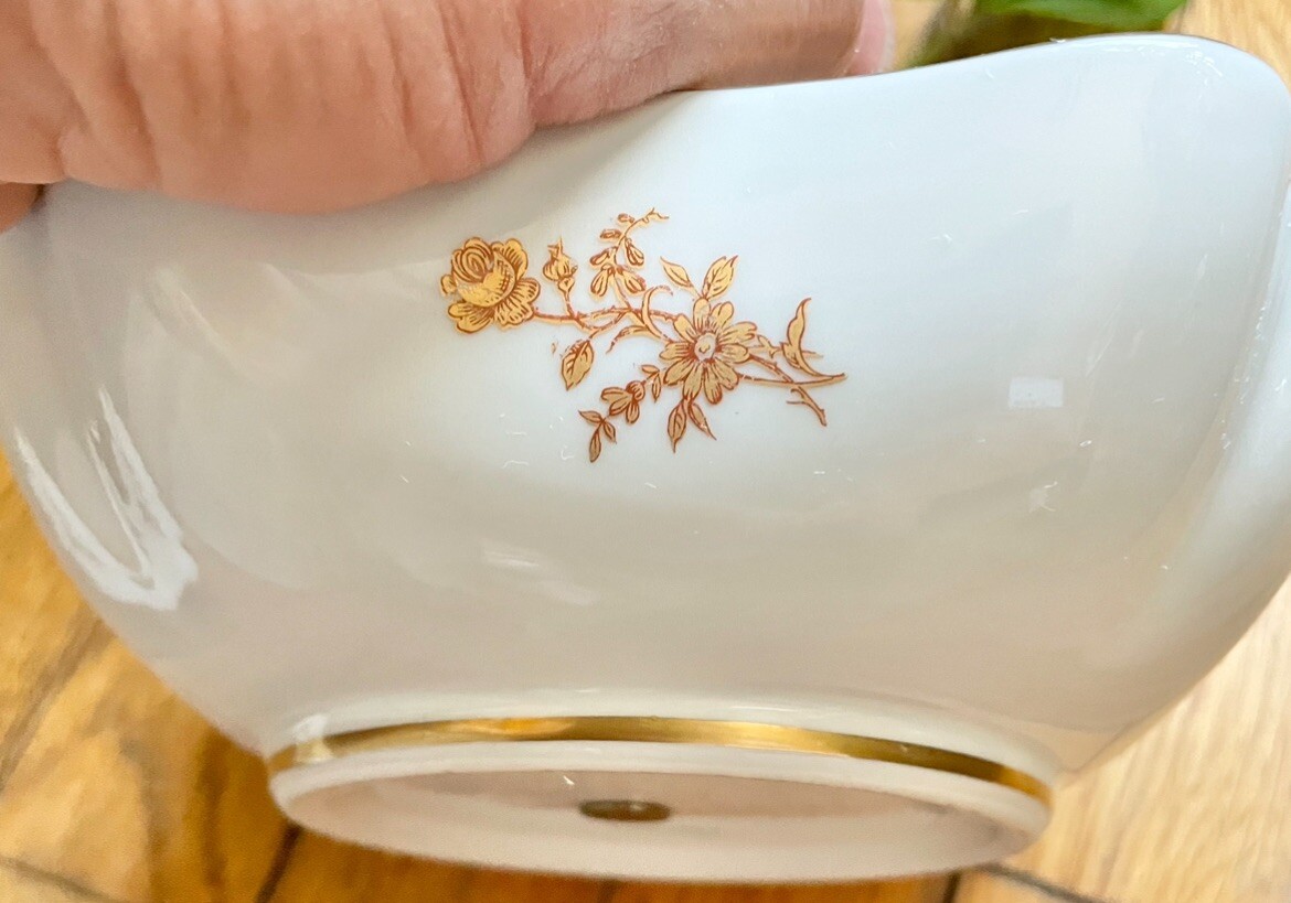 2 Limoges France Porcelain Tray Gold Trim Rose Floral Candy Nut Tidbit Dish Lot