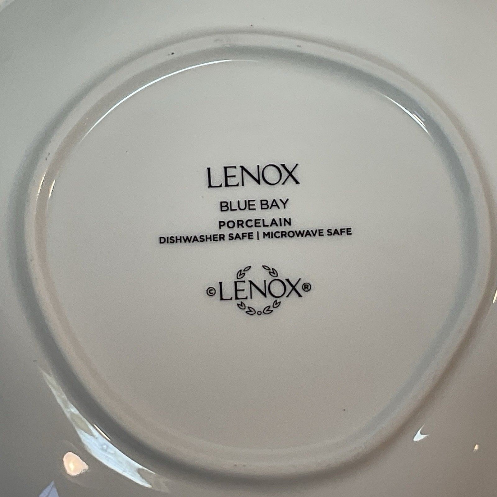 Lenox China BLUE BAY Dessert Plates 6 1/4” Set of 4 Blue White Mixed Bread NEW