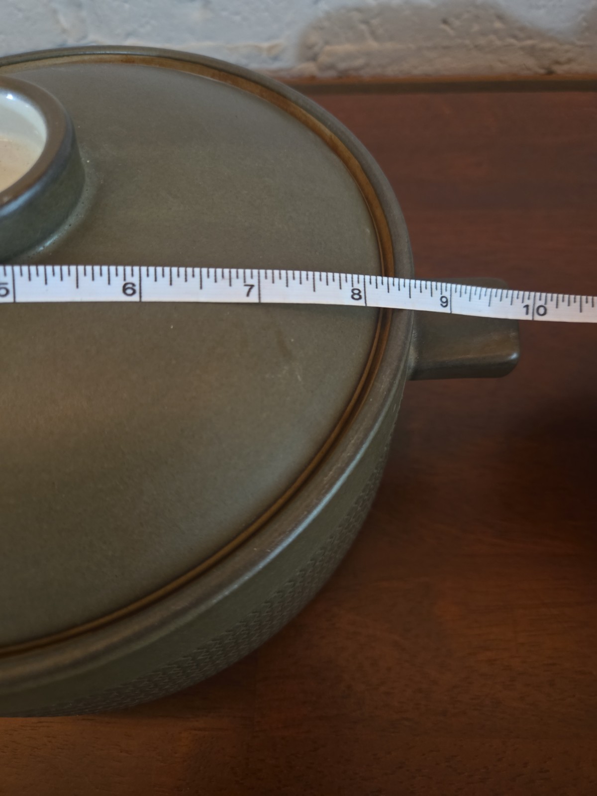 VTG DENBY Camelot Dark Green 4×8″ Casserole Lid Tortilla Warmer Vent Stoneware