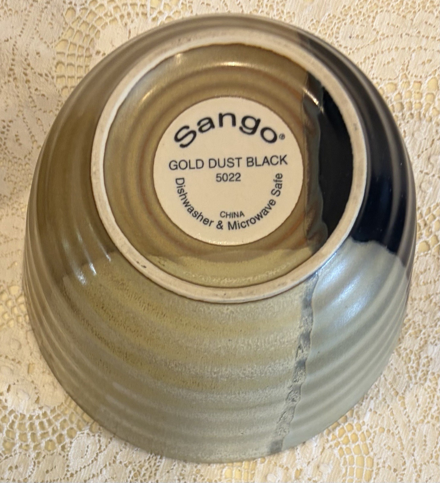 Set of 4 SANGO GOLD DUST BLACK 5022 Deep Bowl 5-3/8″ X 3.25″ Brown Tan Modern