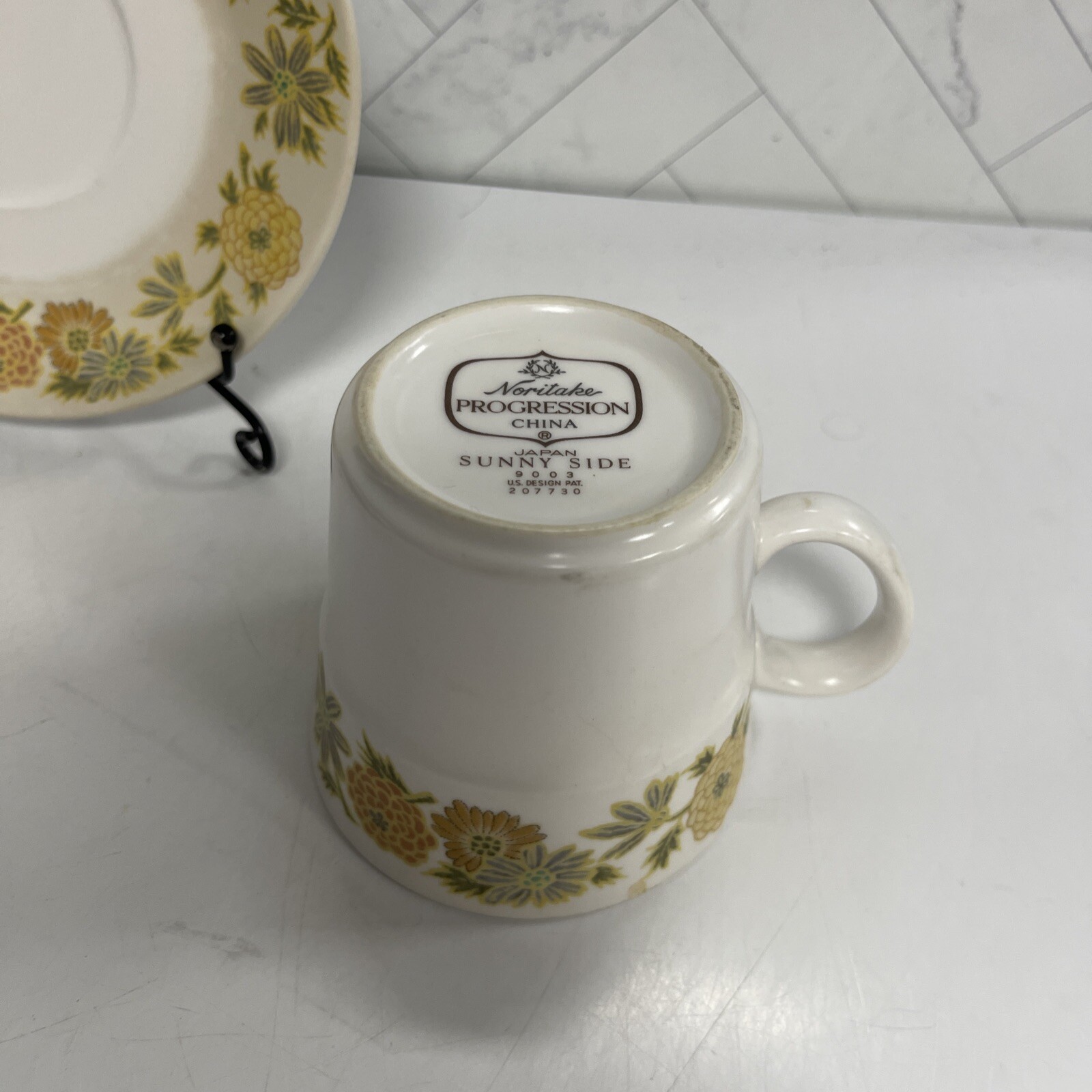Noritake Progression China Sunny Side Saucer Plate and Tea Cup Set #9003