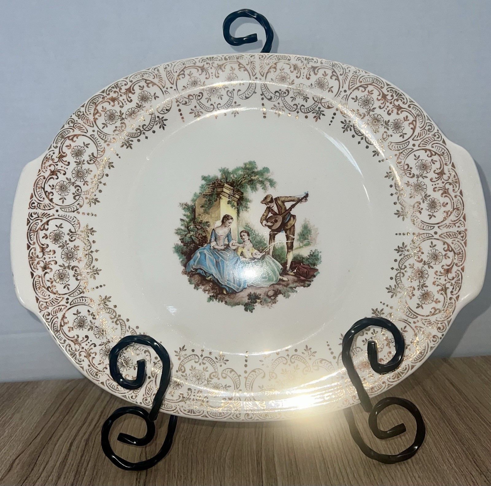 Two Triumph American Limoges China D’Or 14 Serving Platter. Made In USA