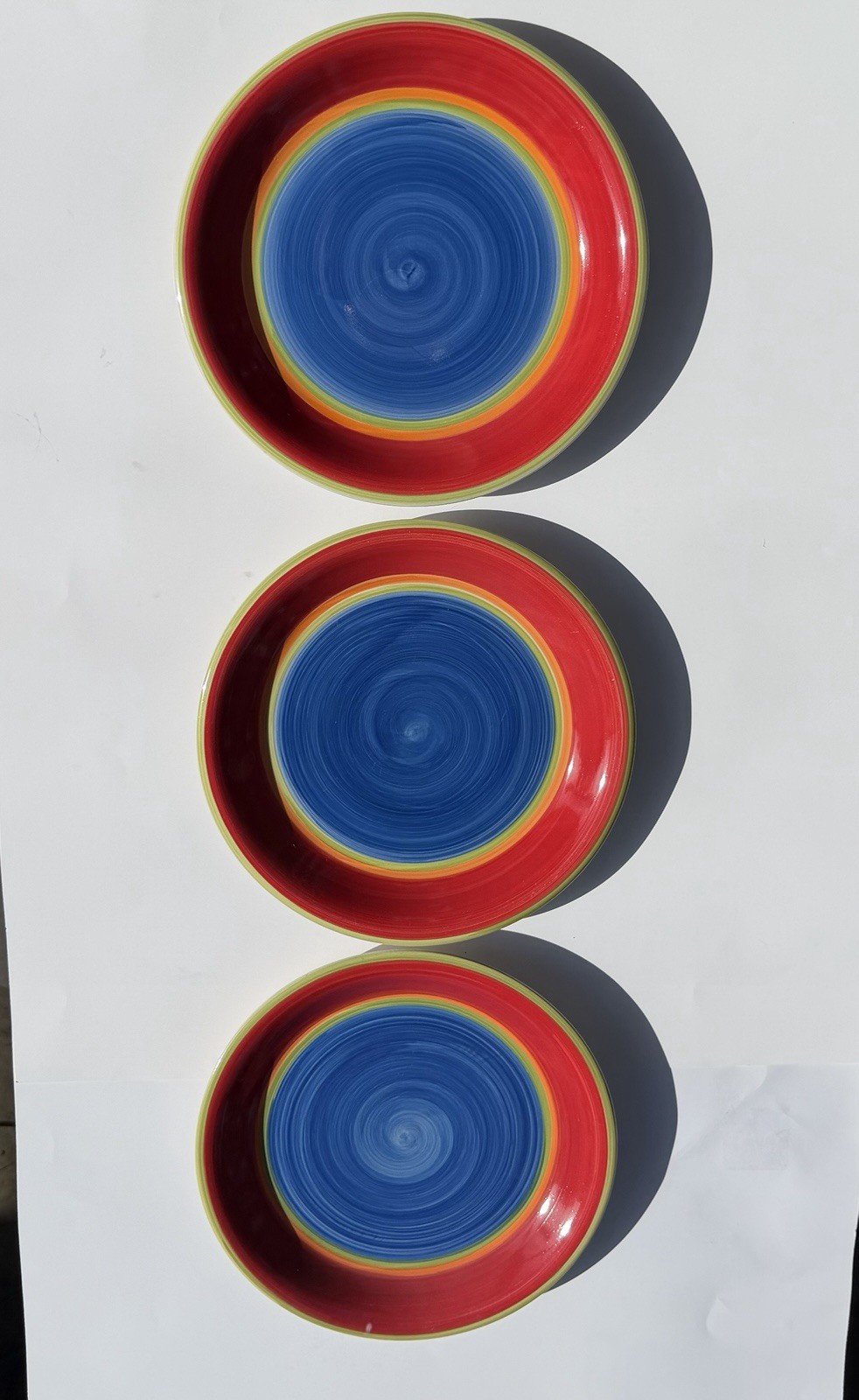 Royal Norfolk Mambo Swirl Ceramic Blue Center Dinner Plate 10 1/2” Set of 6