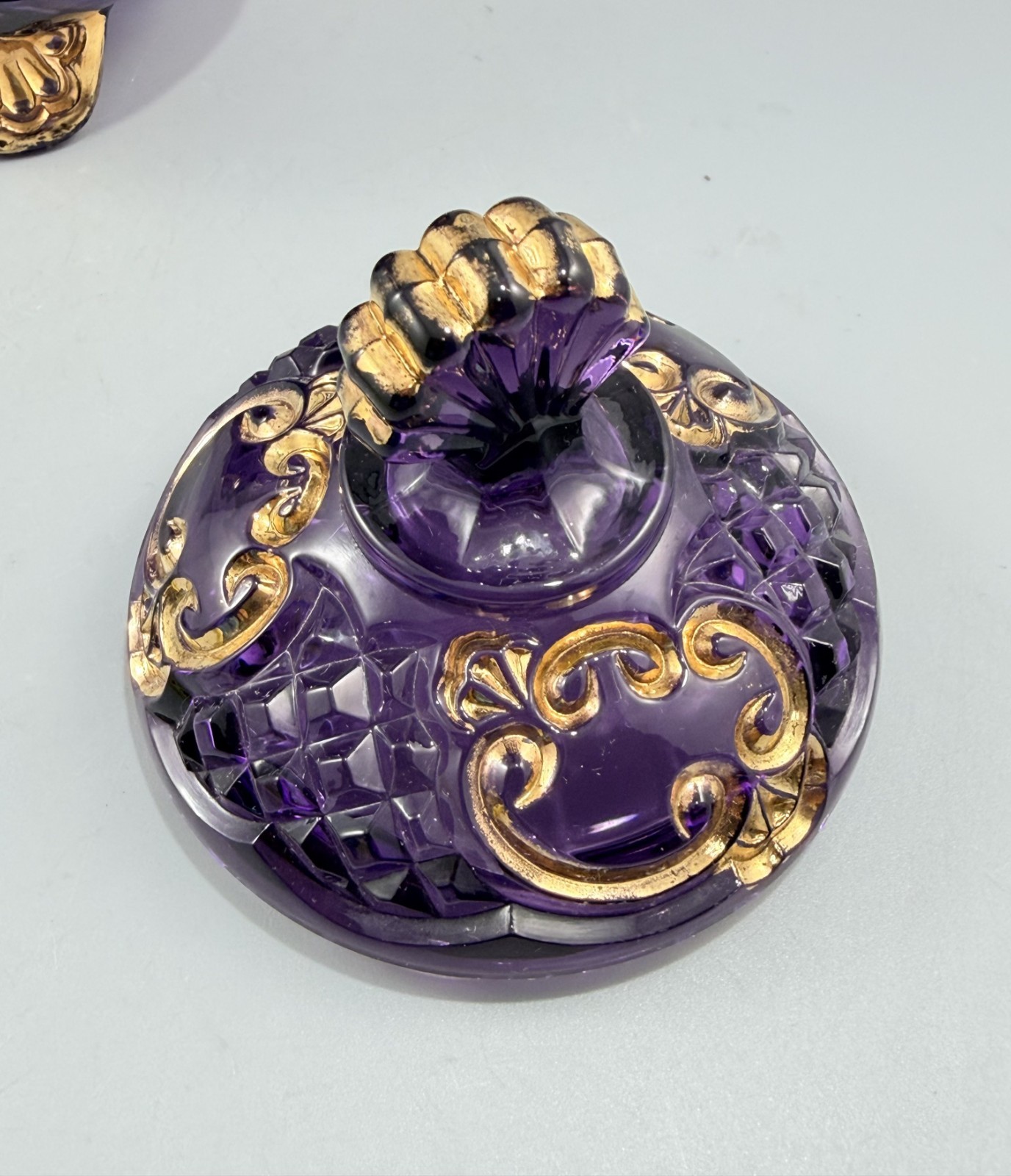 EAPG Riverside Amethyst Glass Croesus Butter Dish Creamer Sugar Bowl Set of 4