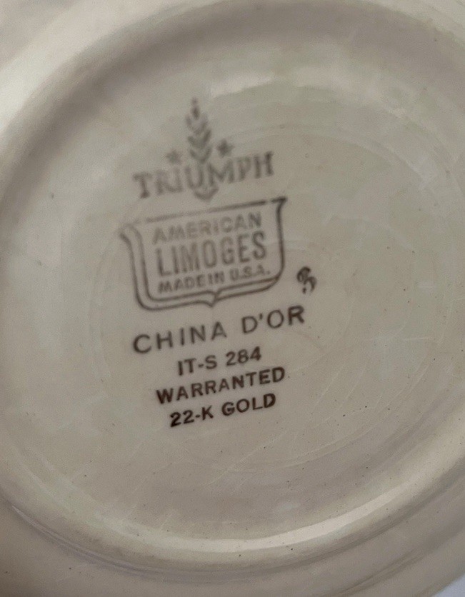 American Limoges Triumph China D’or 22K Gold Bread Plate Vintage Lot of 3