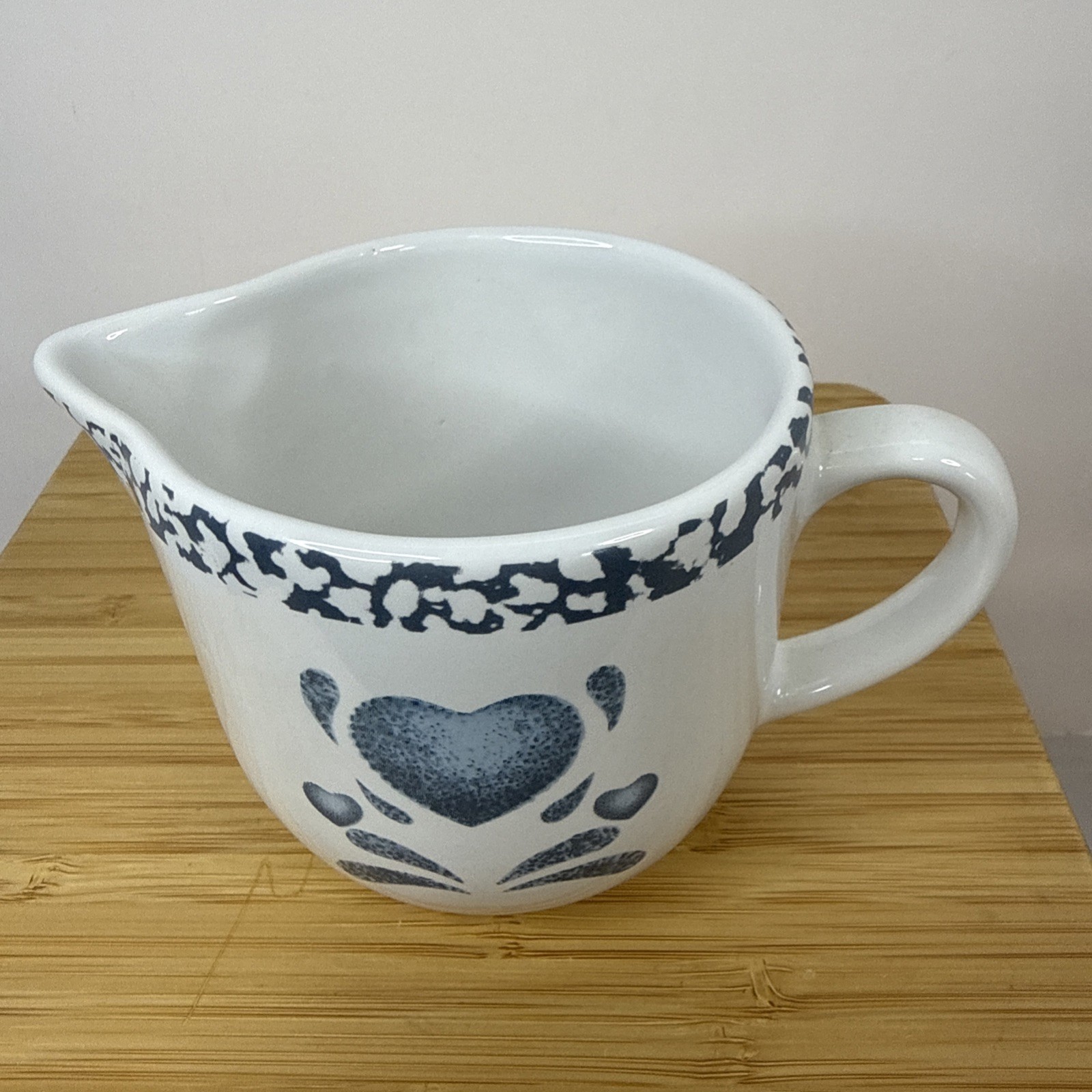 Jay Imports Corelle Coordinates “Blue Hearts” Creamer Pitcher 3” Cottagecore VTG