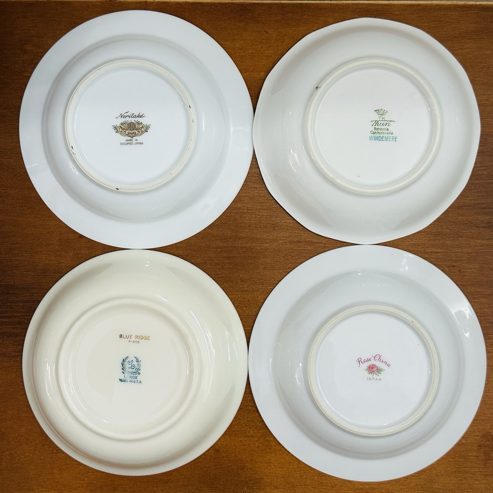 4 Vtg Mismatched China Dessert Bowls Bowl Set Mixed Rose Gold Pink Floral