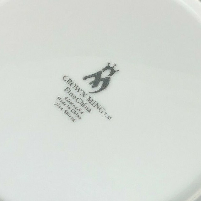 Crown Ming ADRIANA (GOLD TRIM) Dinner Plates, Cups & Platter (Sold Individually}