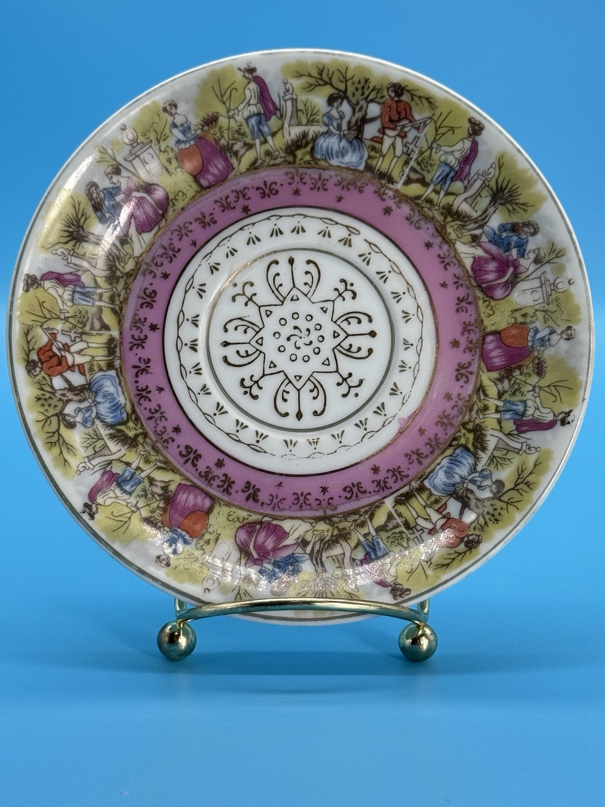 VINTAGE Royal Vienna Saucer 1455 Courting Scene Porcelain Decorative Dish!
