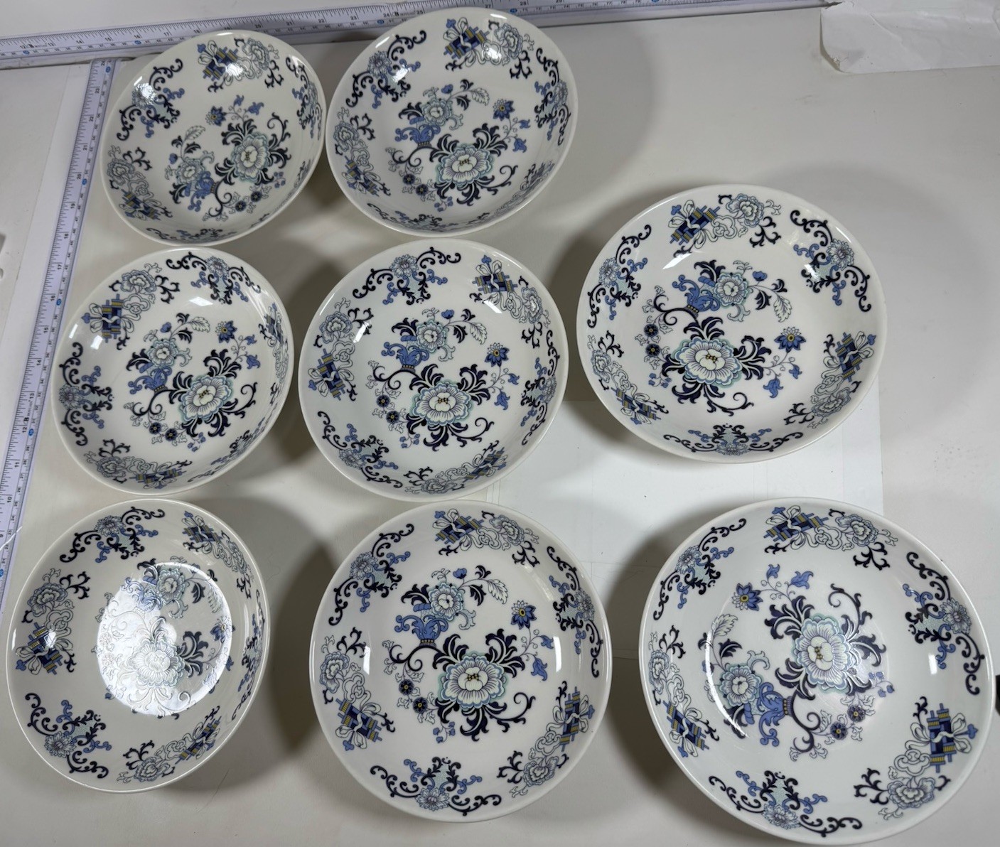 Royal Doulton Nankin Bowls 8 Set 1091 Blue & White Bowl