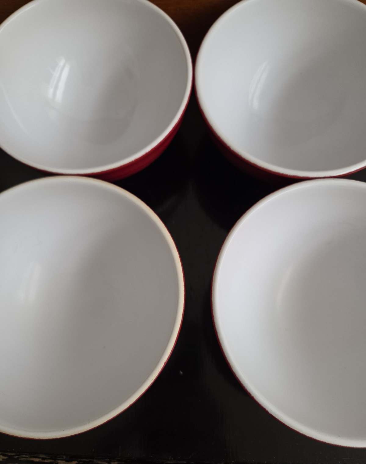 Emile Henry Provencale Red Cherise Cereal Bowl Set 4 France 2121 Soup 5 3/4″