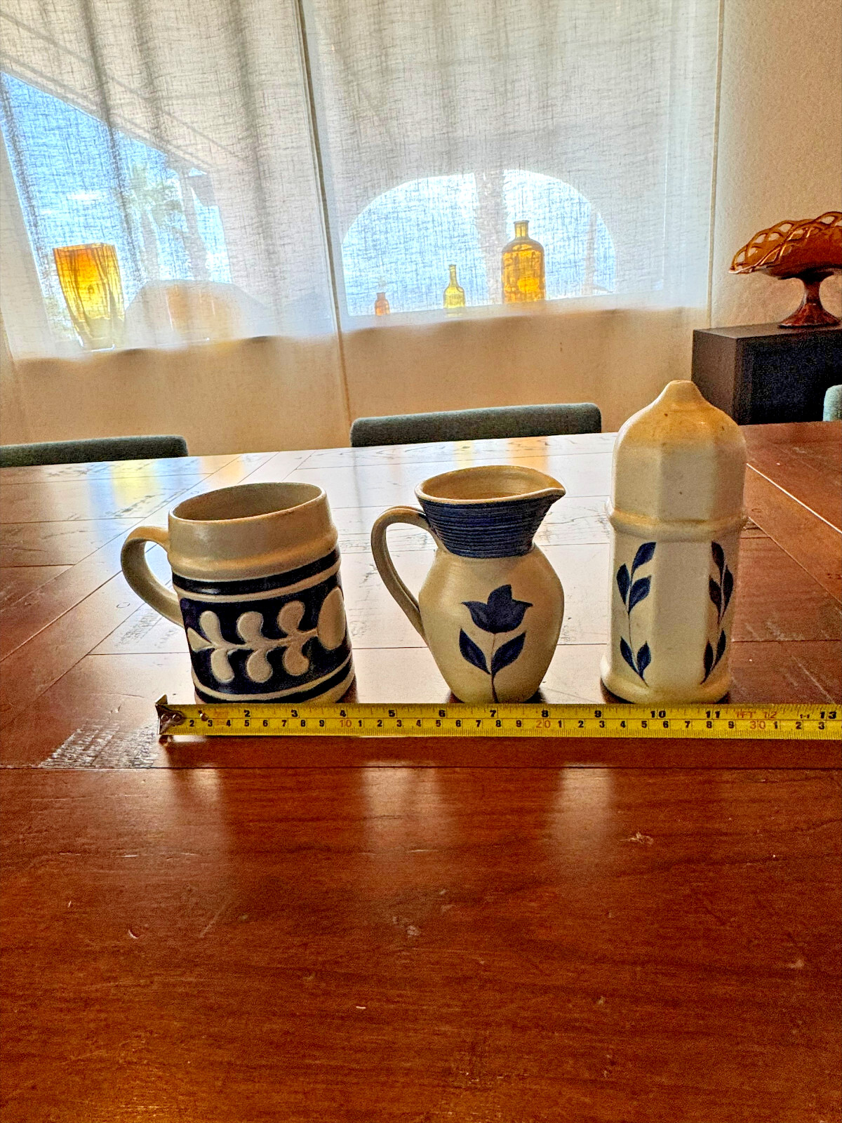 5 Beautiful Williamsburg Vintage Pottery Stoneware Set Blue Colonial Motif