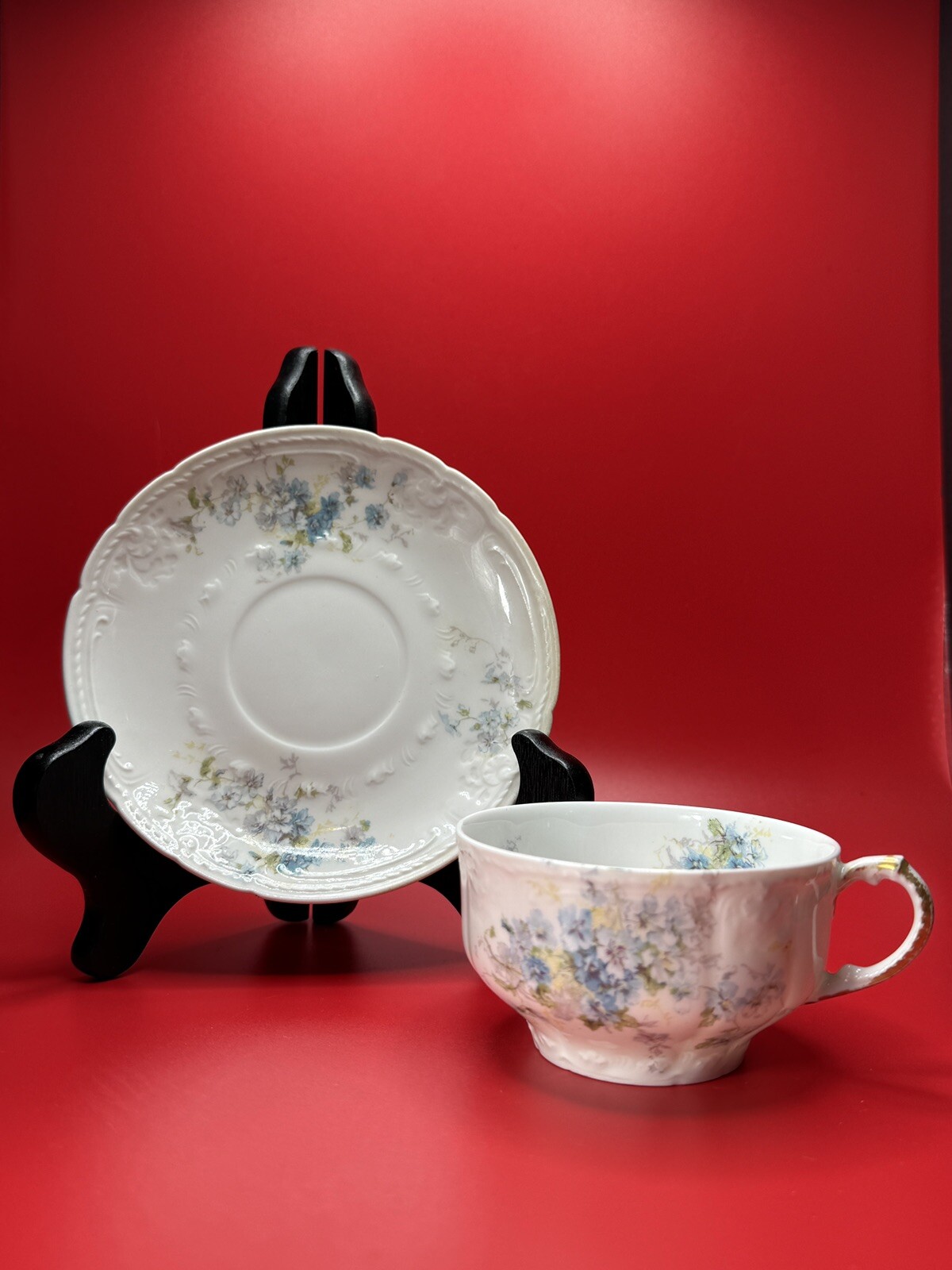 Antique Limoges Haviland France Hand-Painted Cup and Saucer Set, A.F. Wylie Mark