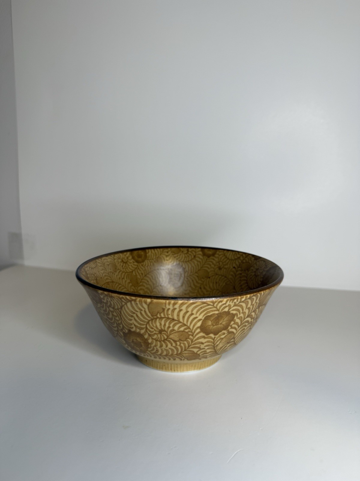 Yokohama Vintage hand painted Gorgeous Bowl Golden & Brown