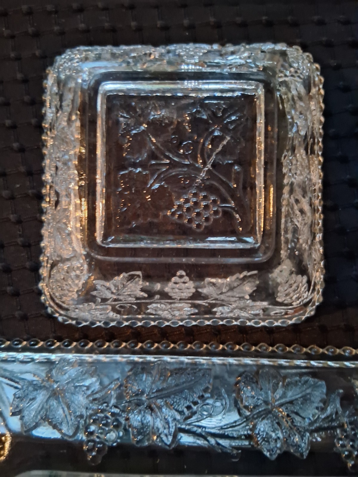 EAPG Lot of 4 US Glass Dishes #15059 “California” 1899 Beaded Grape Pattern