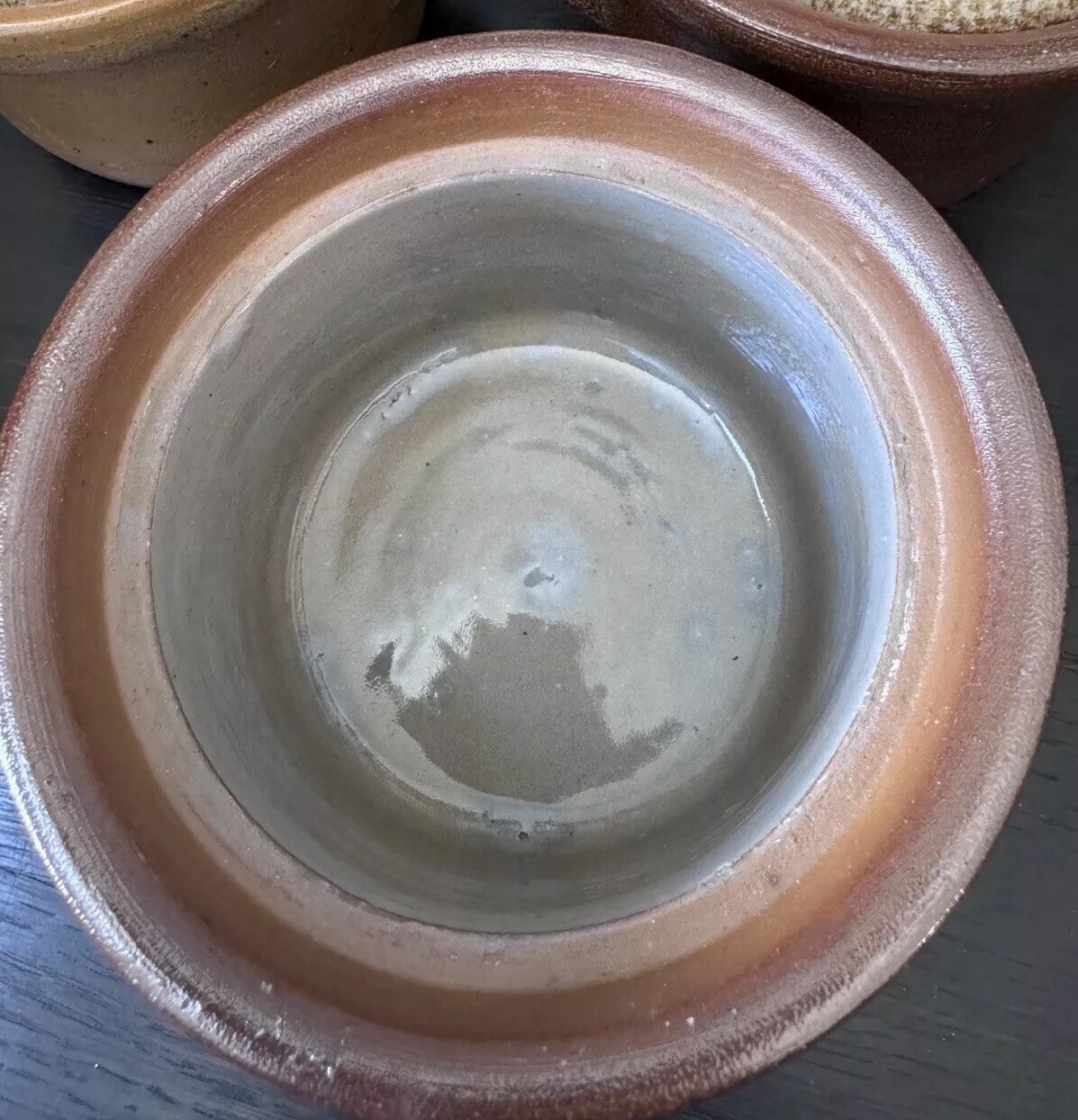 Studio Art Pottery Portugal Stoneware Speckled Glaze Small Pots