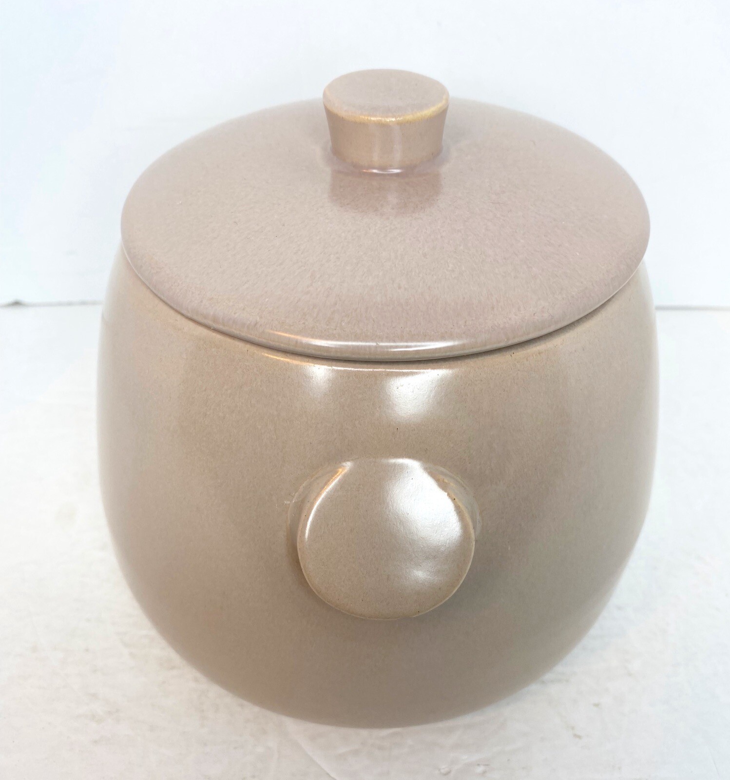 Vintage La Solana Pottery Pink Bean Pot Cookie Jar Lid MCM Solana Ware