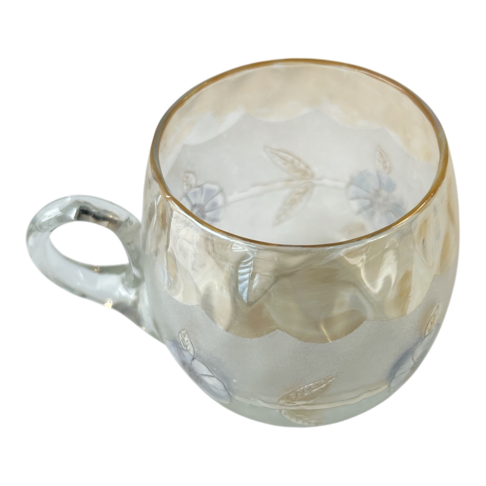 New England Glass Company Pomona Cornflower Punch Custard Cup 2nd Grind USA 1885