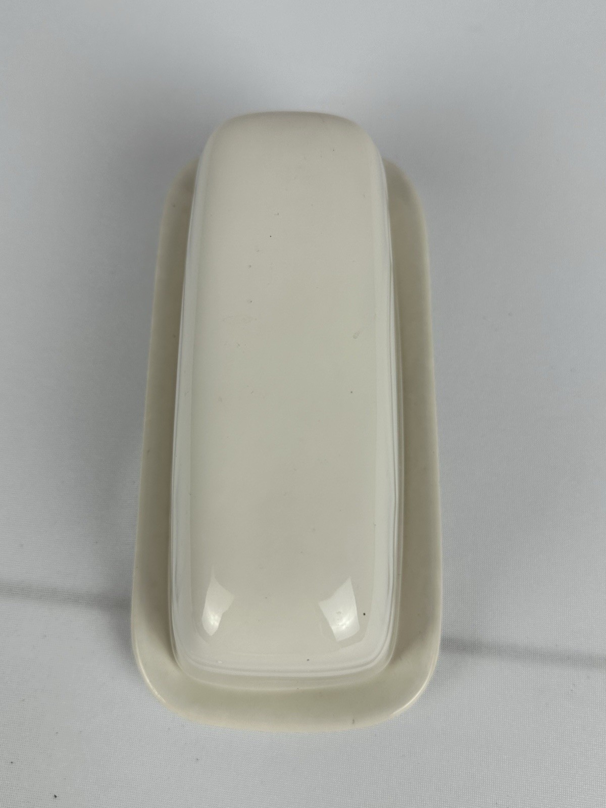 Pfaltzgraff Gazebo White Ceramic Covered Butter Dish USA Vintage #028