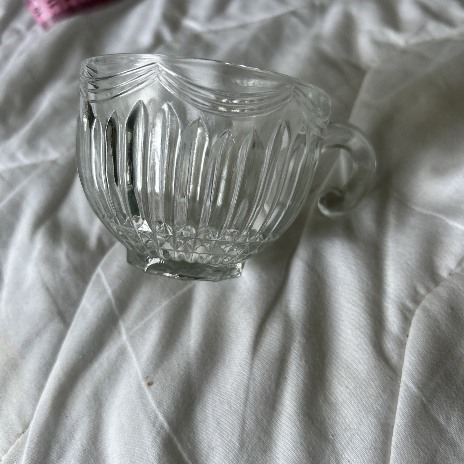 4 Vintage Glass Punch Bowl Cups Indiana Lancaster Colony Royal Drape Pattern