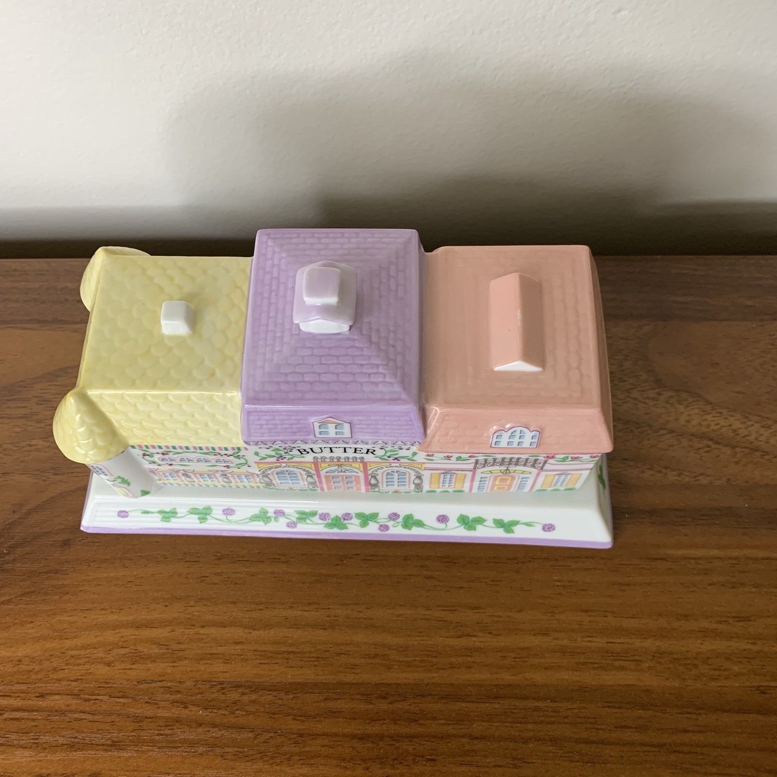 Lenox 1994 Spice Village Butter Dish Victorian Home Design Fine Porcelain
