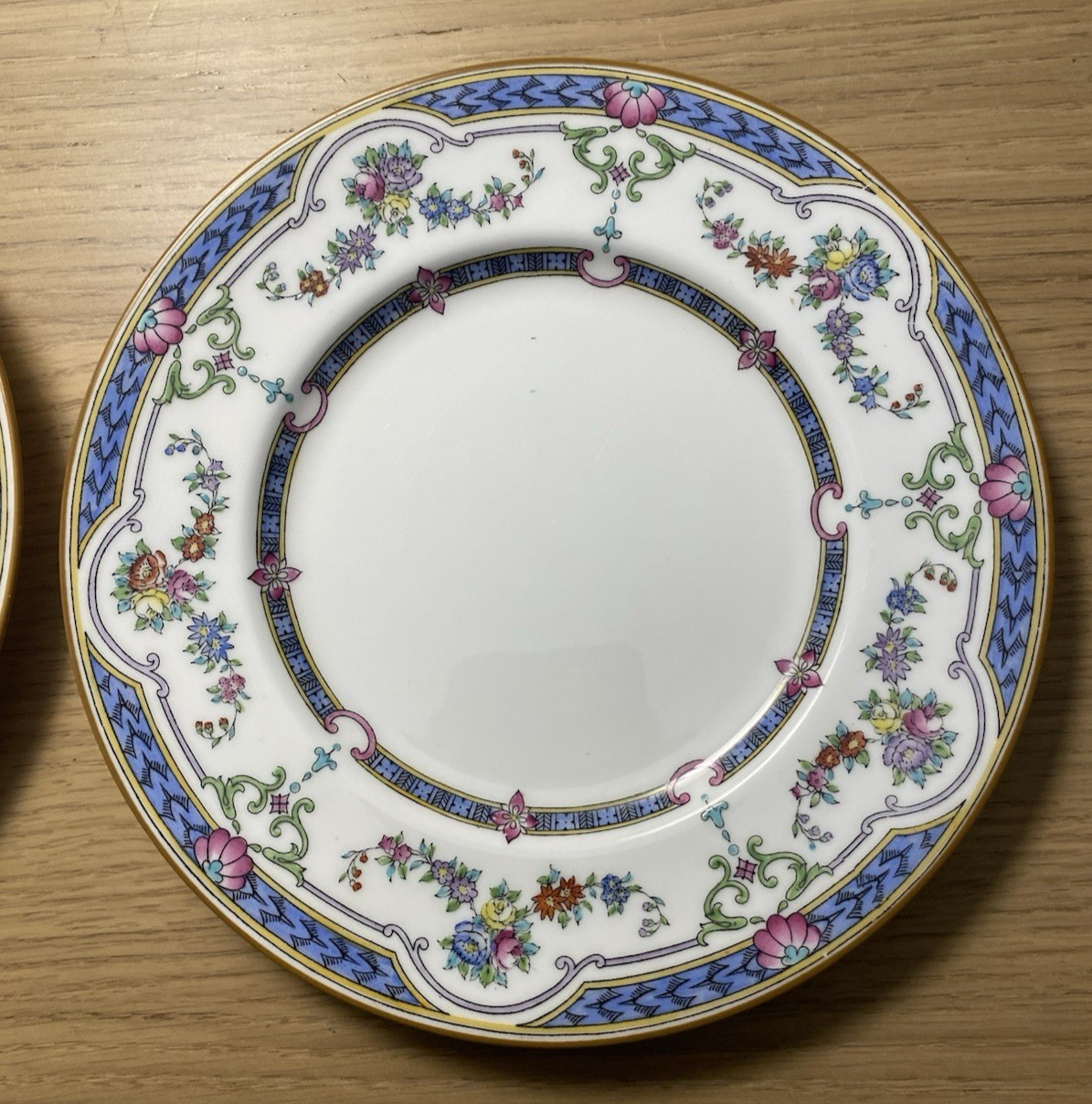 Lot 2 Minton Rippon Salad Plate 7.75″ England Floral Bone China