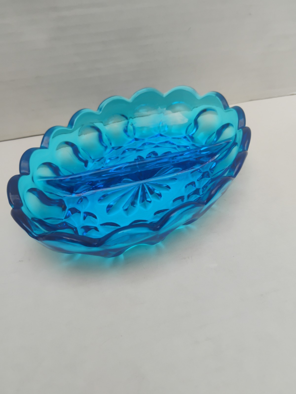 Vintage Blue Indiana Split Candy Dish or Ashtray Great Condition