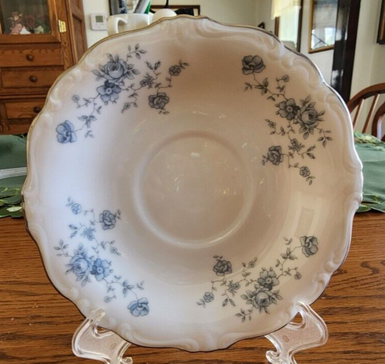 Blue Garland Cup Saucer Set Johann Haviland Porcelain White Blue Platinum !