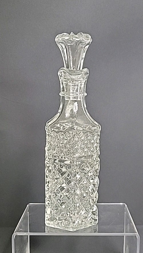 Vintage Anchor Hocking Glass Cruet With Stopper, 7.5″ Tall, Chipped-See Picture