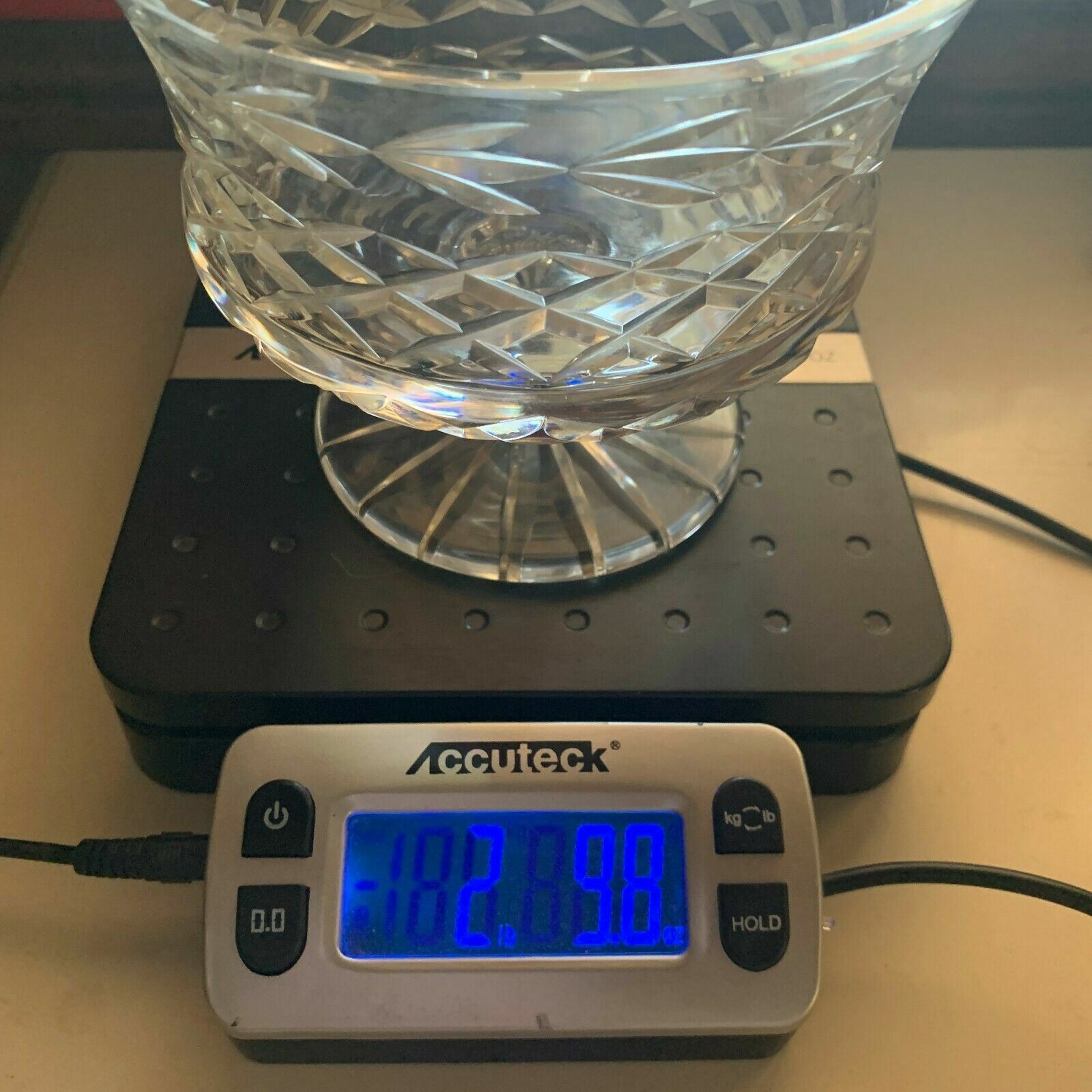 Vintage Tyrone Crystal FOOTED PEDESTAL CANDY DISH Bowl Ireland Signed