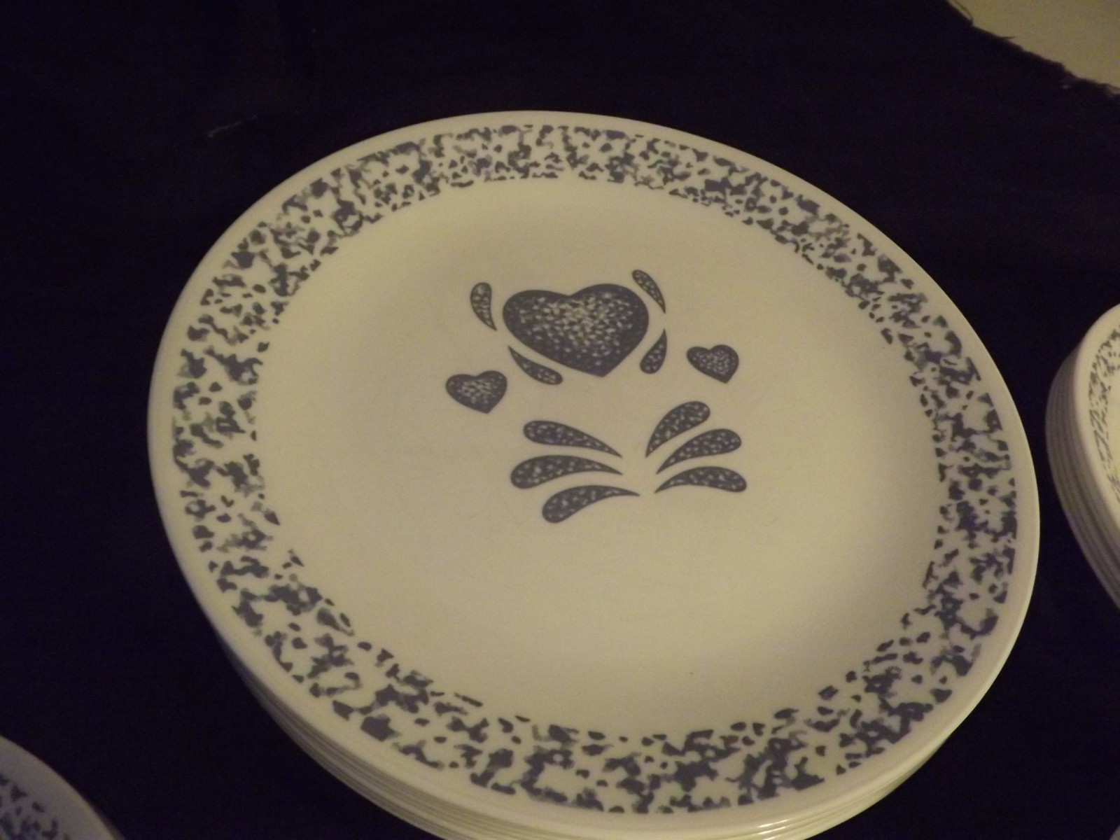 CORELLE CORNING BLUE HEARTS choose plates or bowls