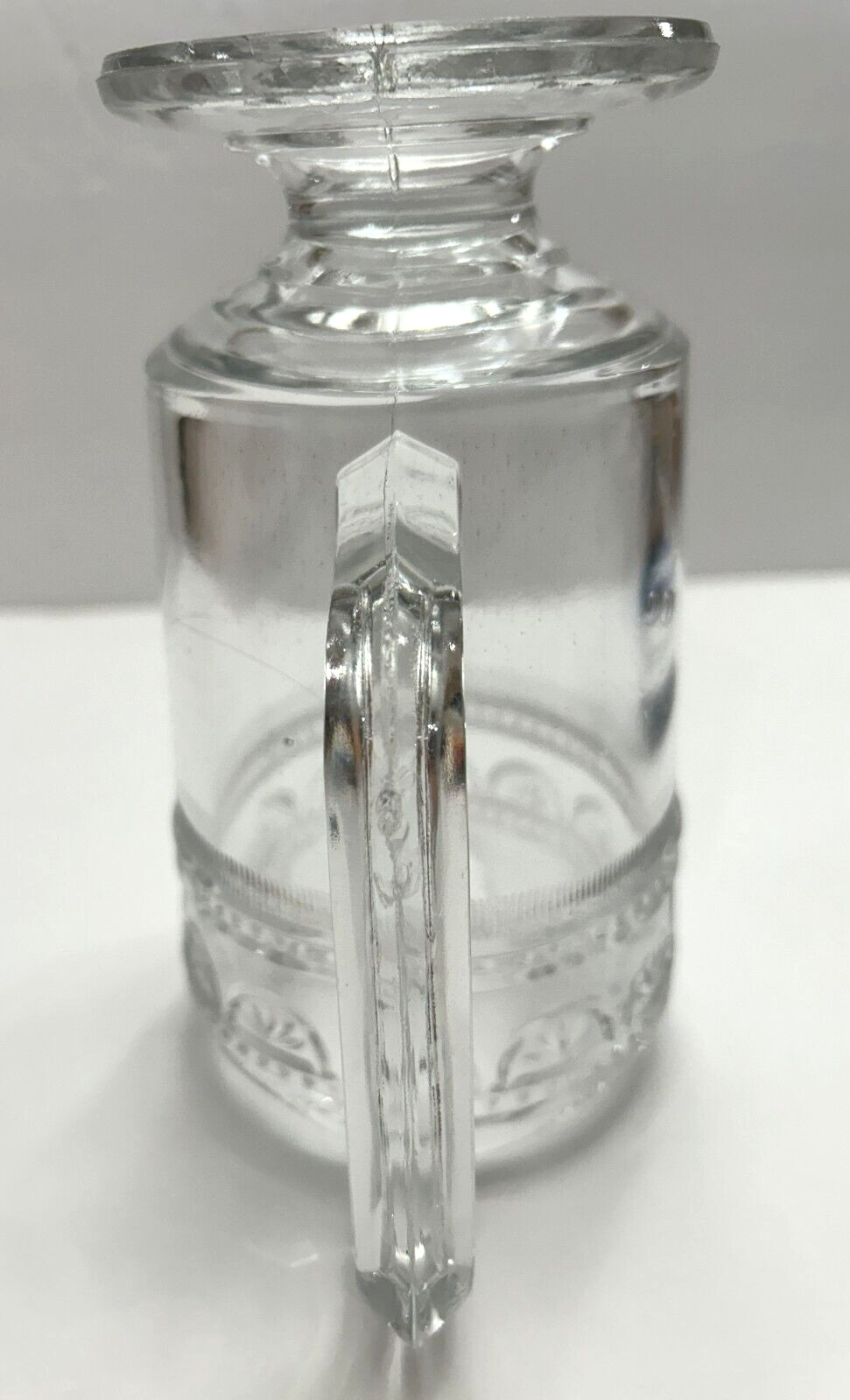 Antique Bryce Higbee Ida Sheraton EAPG Clear Glass Footed Pitcher 1885