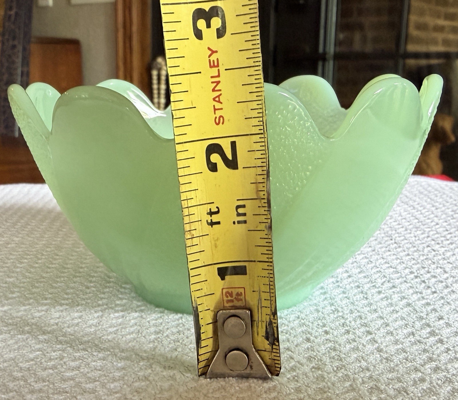 Fire King Jadeite Lotus Blossom Leaf Dessert Cup Bowl Set of 4 Vintage 4”
