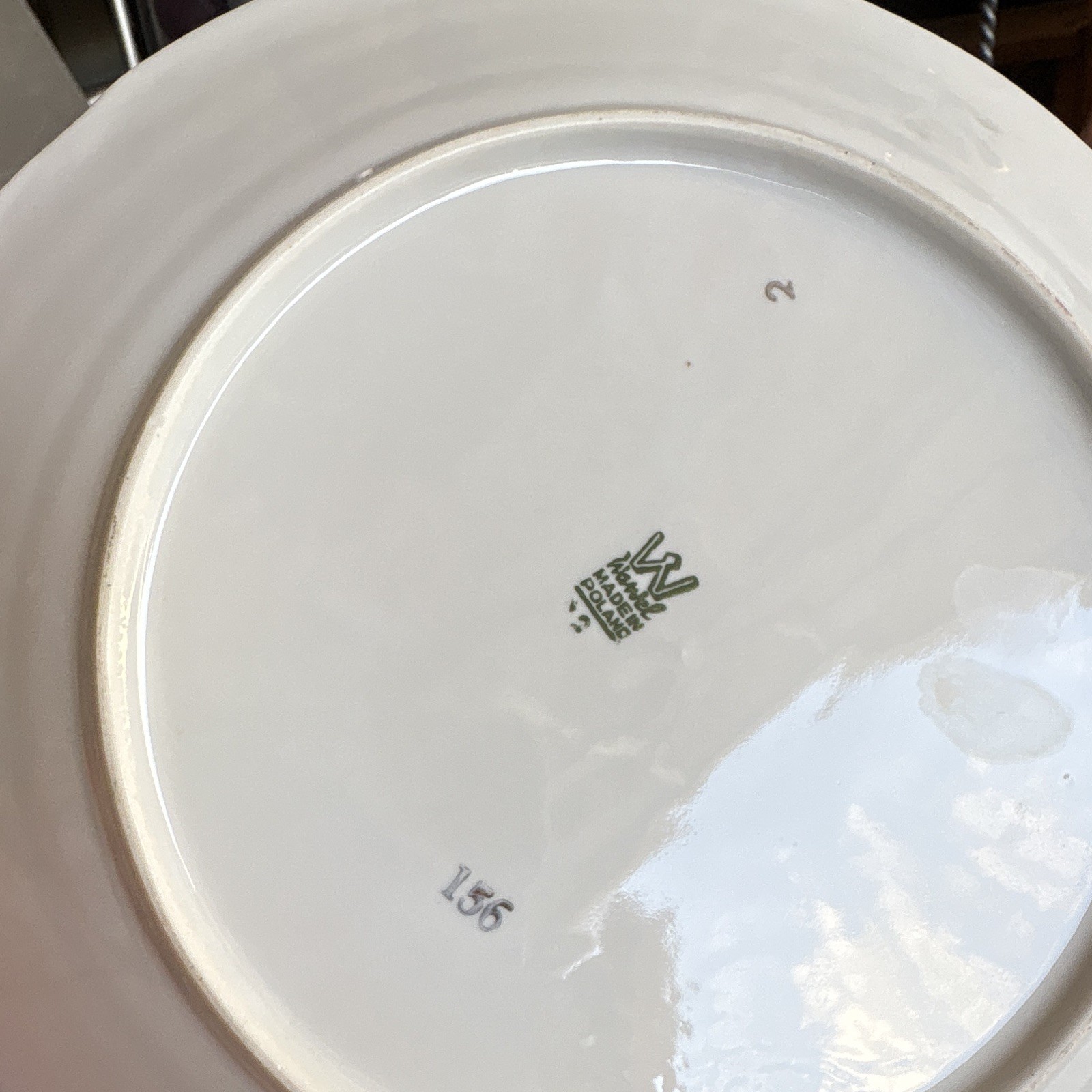 Wawel Floral Porcelain Dinner Plates White Pink Green Gold Trim Made in Poland