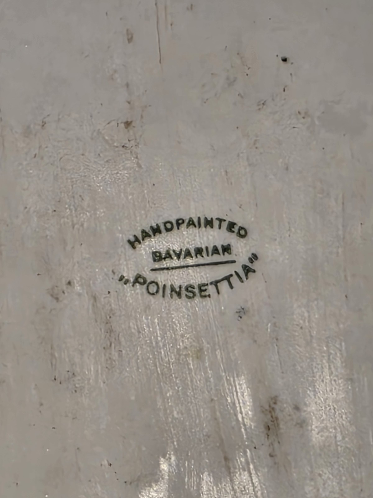 Old Bavaria Porcelain Hand Painted POINSETTIA Rectangular Vanity Tray