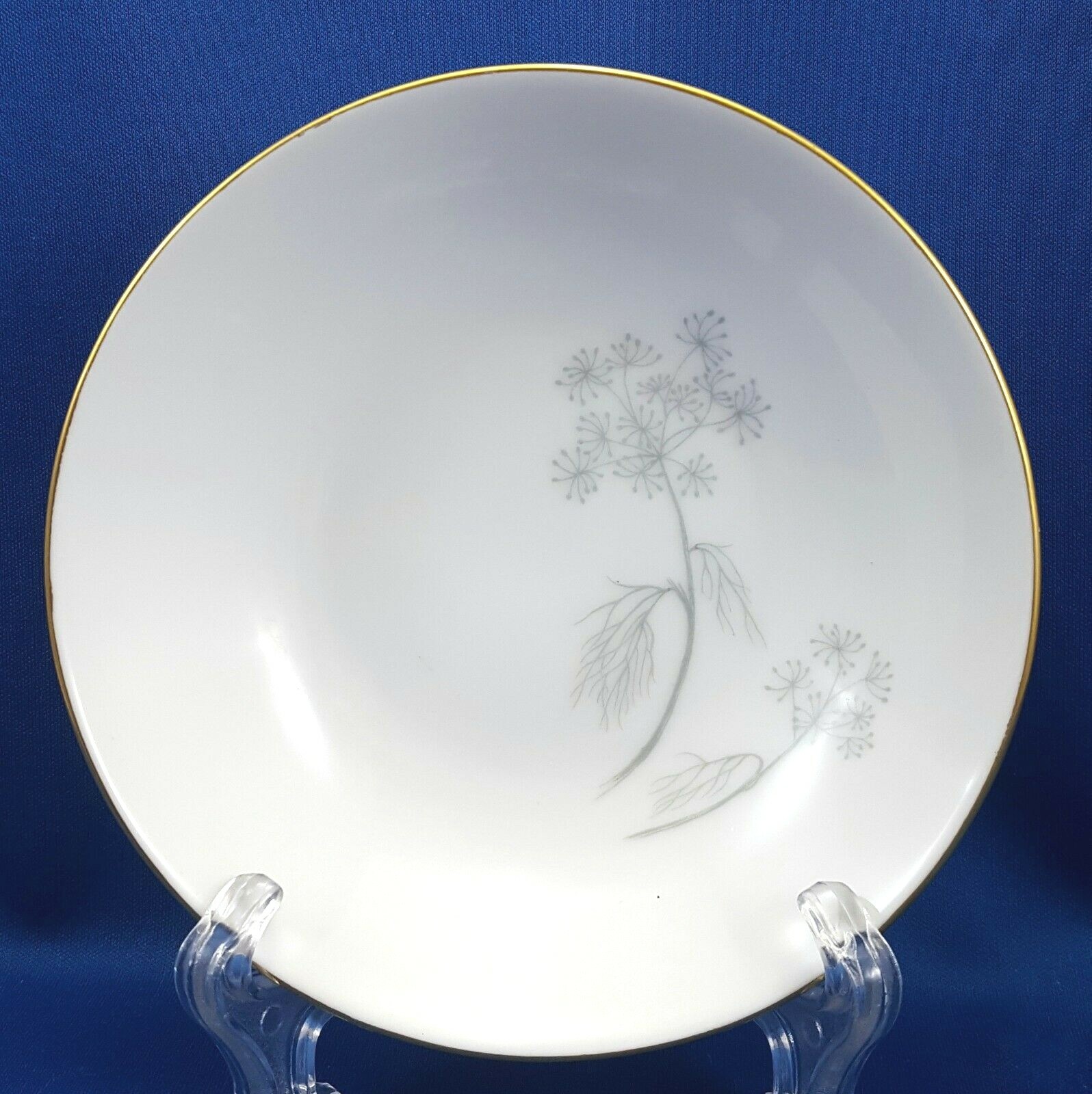 Eschenbach Queen Annes Lace Dessert Berry Bowl 5in Gray Gold Trim W1455