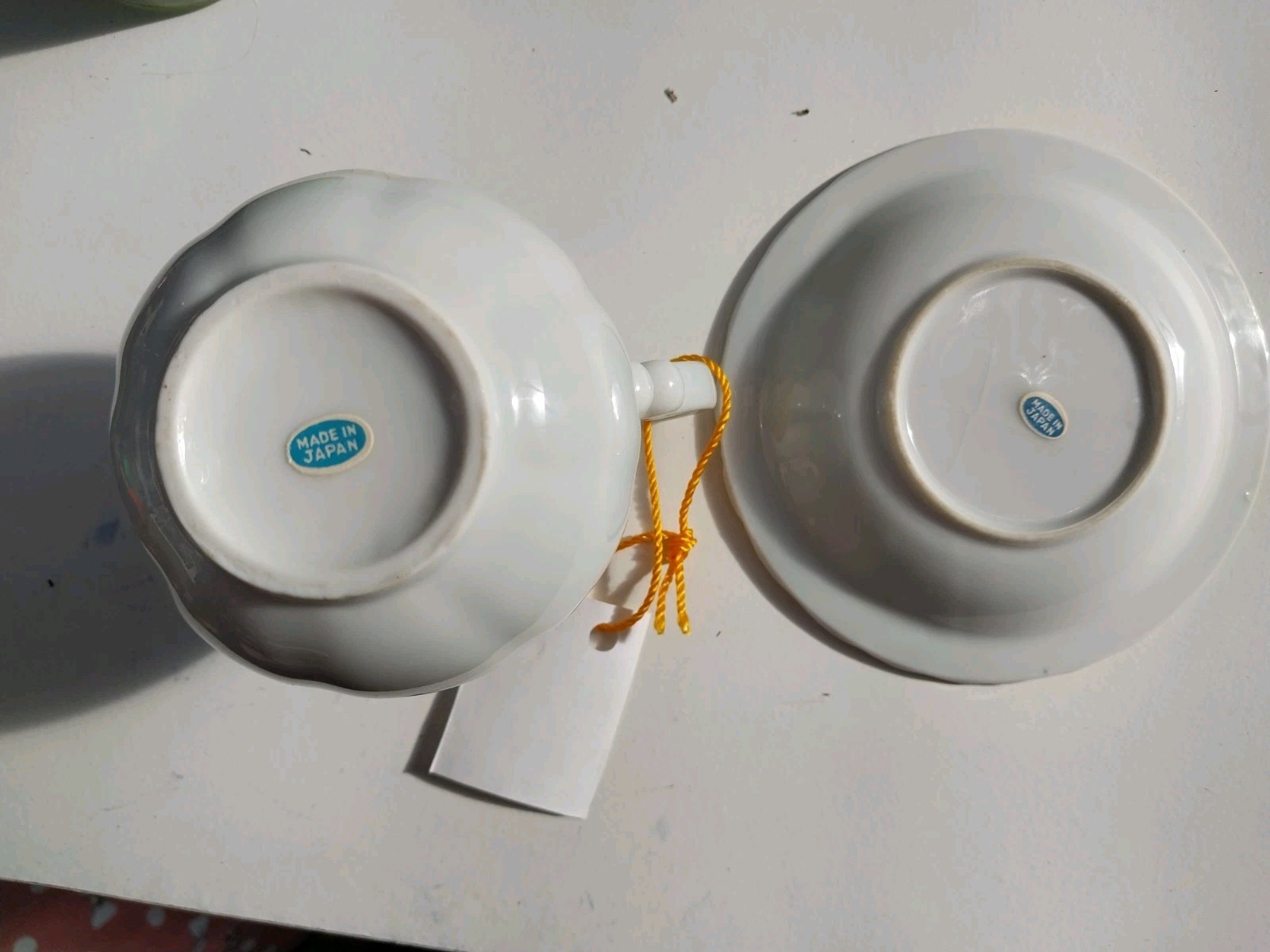 Vintage Porcelain Creamer And Saucer Set With Gold Trim Made In Japan