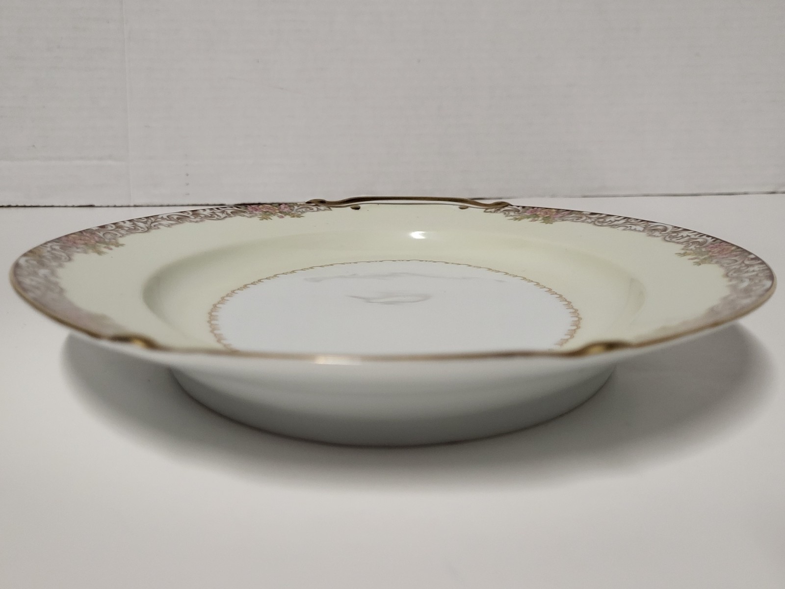 Vintage Noritake Japan M Mark Serving Platter Harmony 3906 Pink Floral Gold Gilt