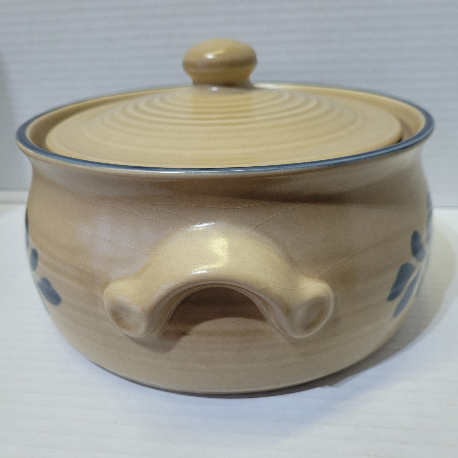 Pfaltzgraff Folk Art Stoneware Covered Casserole Dish 2Qt Vintage