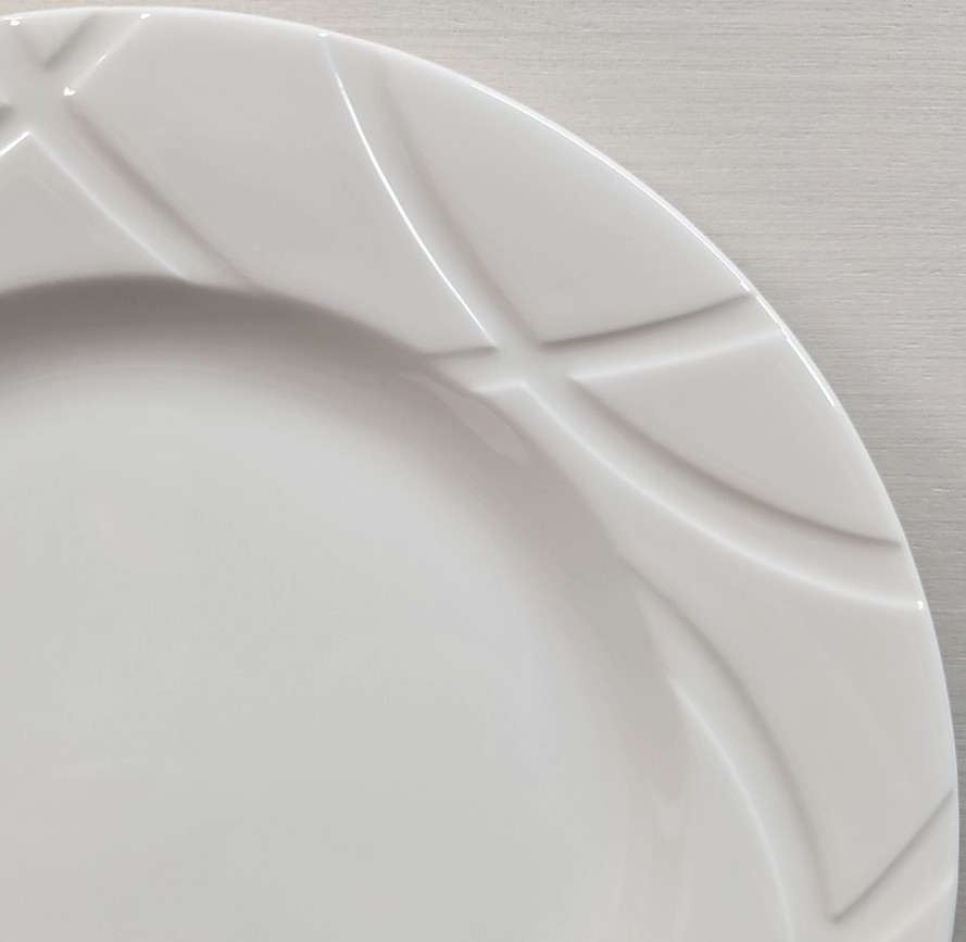 12 Lenox Vibe Salad Plate Set White Swirled Elegant Accent Table Dining Dish Lot