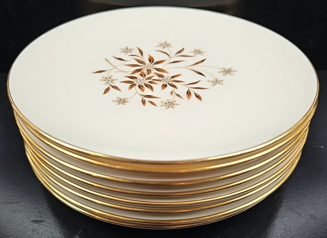8 Lenox Starlight Salad Plate Set Vintage Flower Elegant Dining Dishes Retro Lot
