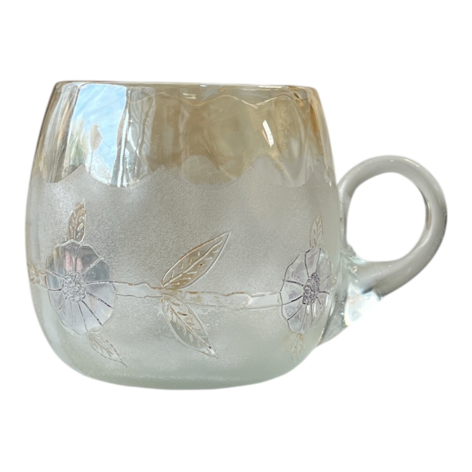 New England Glass Company Pomona Cornflower Punch Custard Cup 2nd Grind USA 1885