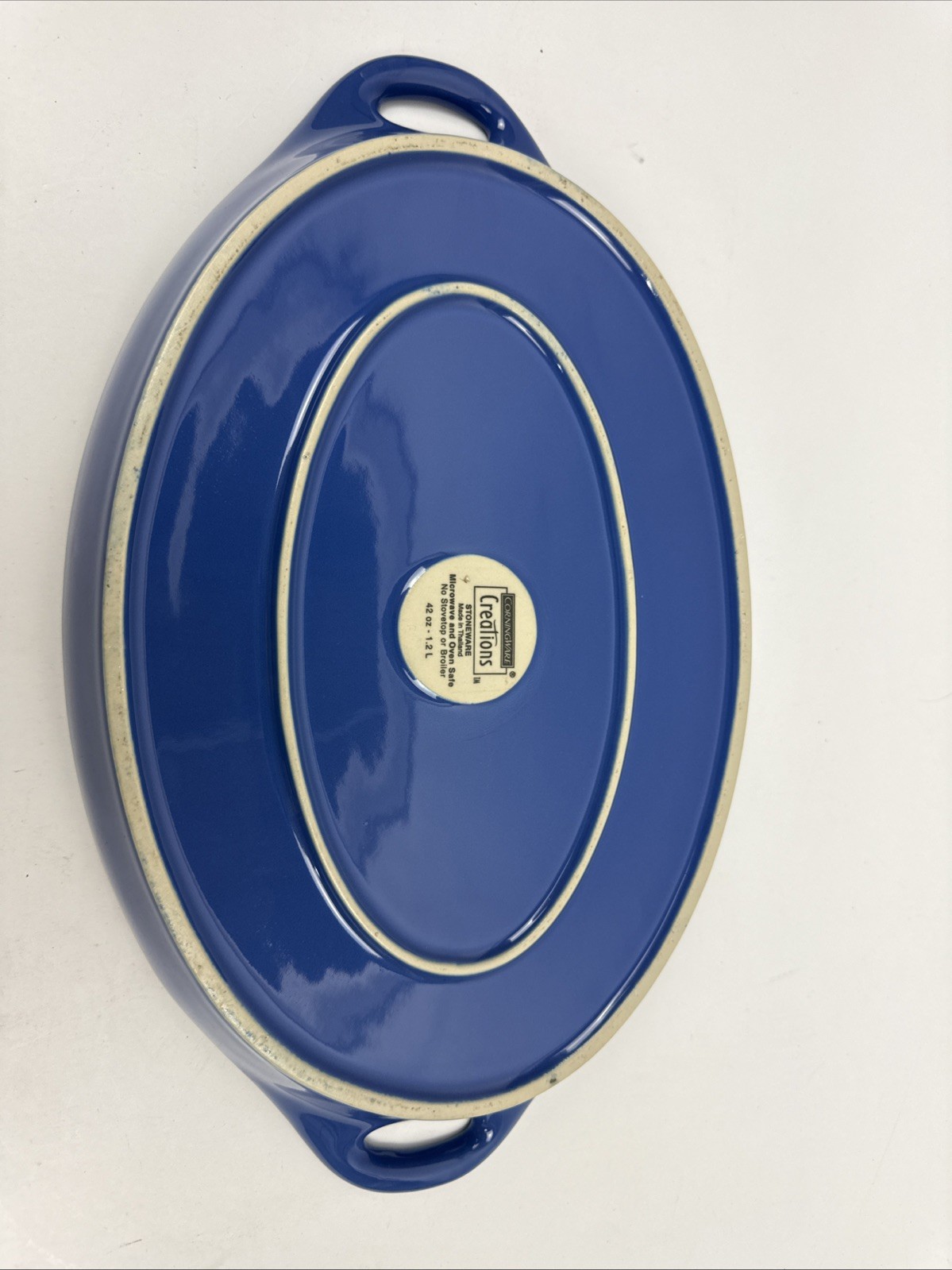 NWT NEW 1 Corning Creations SAPPHIRE BLUE Stoneware AU GRATIN Dish 42 OZ Large