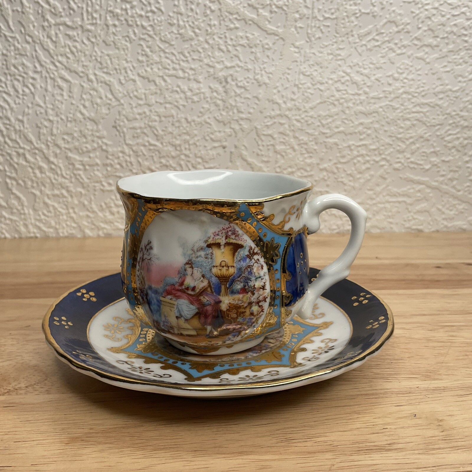 Vtg Limoges China Imperial Porcelain CobaltBlue Cup Saucer Replacement Rare Find