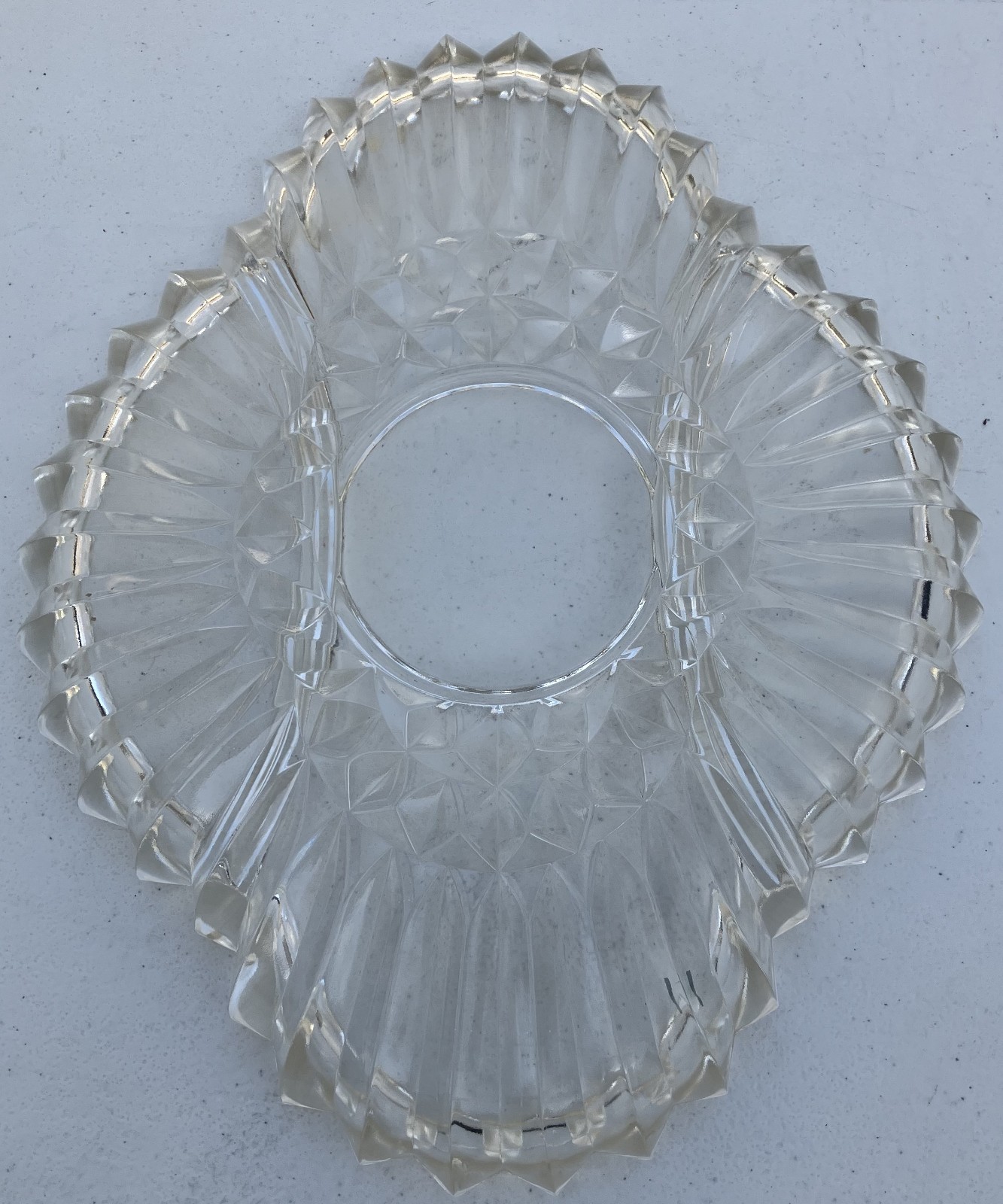 Vintage Clear Glass 3-Section Relish Candy Serving Dish Plate 12” x 9”