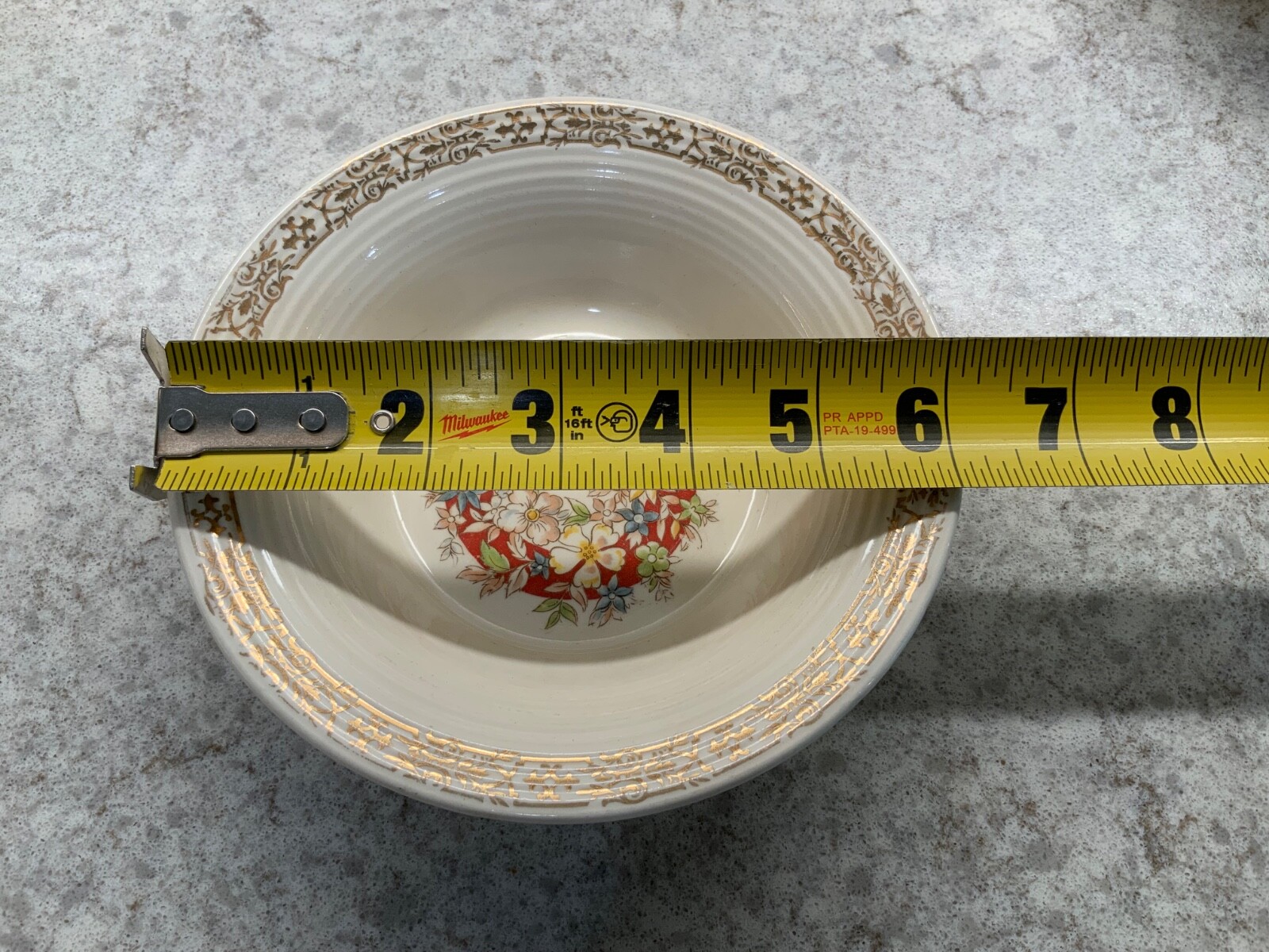 Triumph American Limoges Gold Floral China Berry/Dessert Bowls